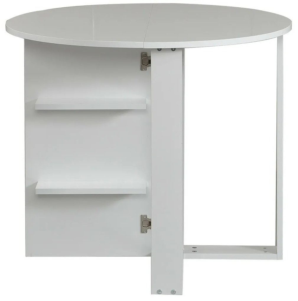 Składany stół do jadalni Middle Shiny White