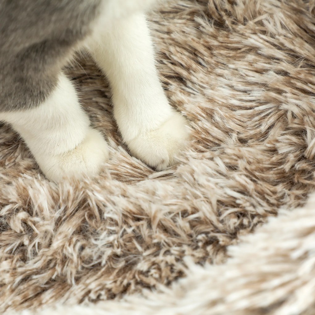 PawHut Drapak dla kota, 87 cm, wieża dla kota z grubym słupem do drapania, pluszowe legowisko, do użytku wewnętrznego, wytrzymałość do 6 kg, Brązowy