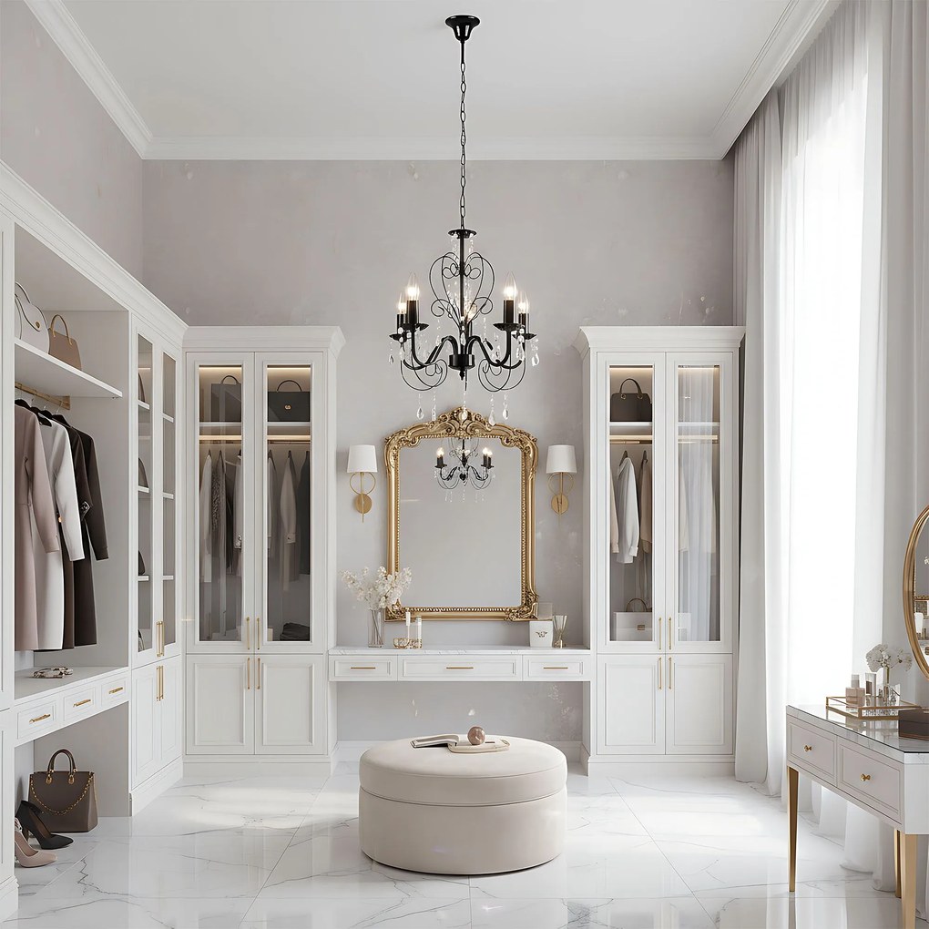 LAMPA SUFITOWA WISZĄCA EBT010-5CP CZARNA