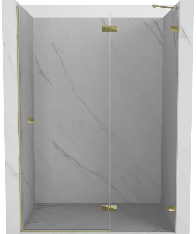 Mexen Lunar drzwi prysznicowe uchylne prawe 130 cm, transparent, złote - 834-130-000-50-00-P