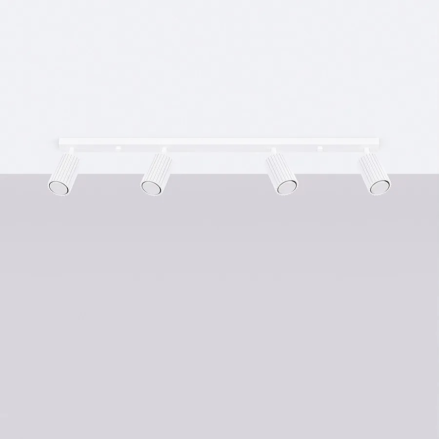 Lampa sufitowa minimalistyczny Gloow, aluminium - 4 źródło światła 4000K - L.81 x H.16.5 cm - biały