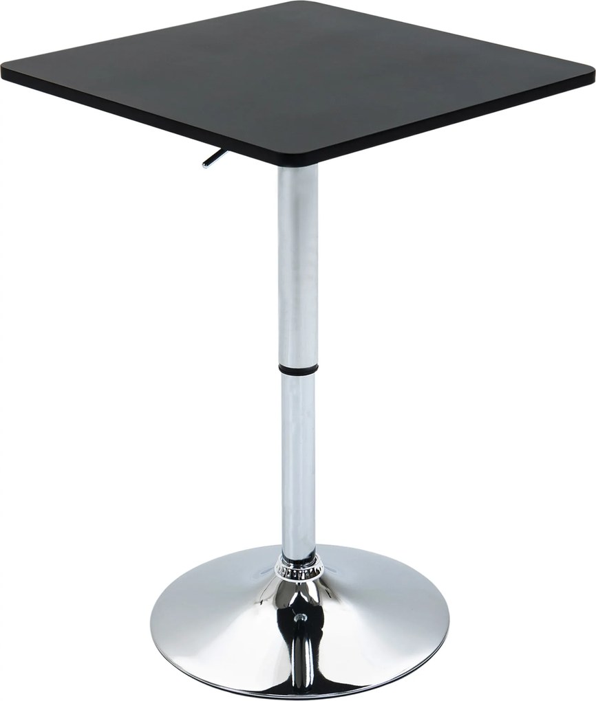 HOMCOM Regulowany stolik barowy obrotowy 360 stopni z metalową stabilną bazą odporną na zarysowania czarny srebrny | Aosom PL