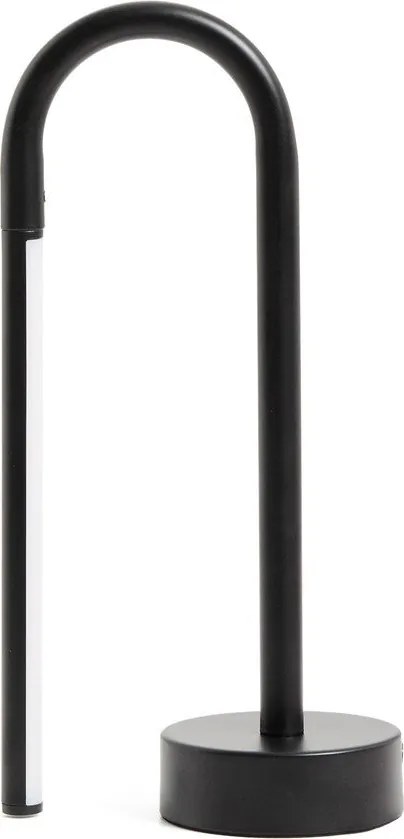 Czarna metalowa lampa stołowa LED (wysokość 30 cm) Bow – Kave Home