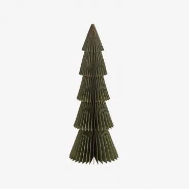 Zestaw 2 Choinek Z Papieru Jesper ↑29,5 Cm & Zielony Pesto Ze Złotym Brzegiem - Sklum