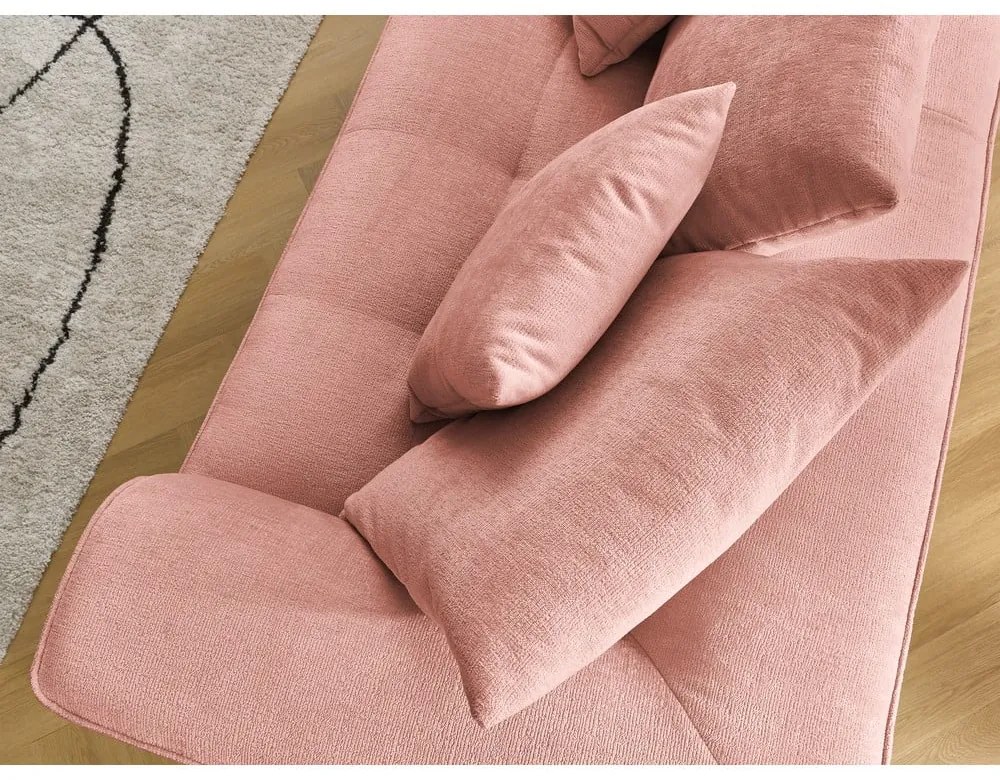 Różowa sofa z tkaniny szenilowej 237 cm Whesley – Bobochic Paris