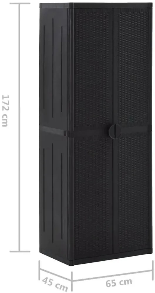 Czarna szafa ogrodowa rattan - Kermi 4X