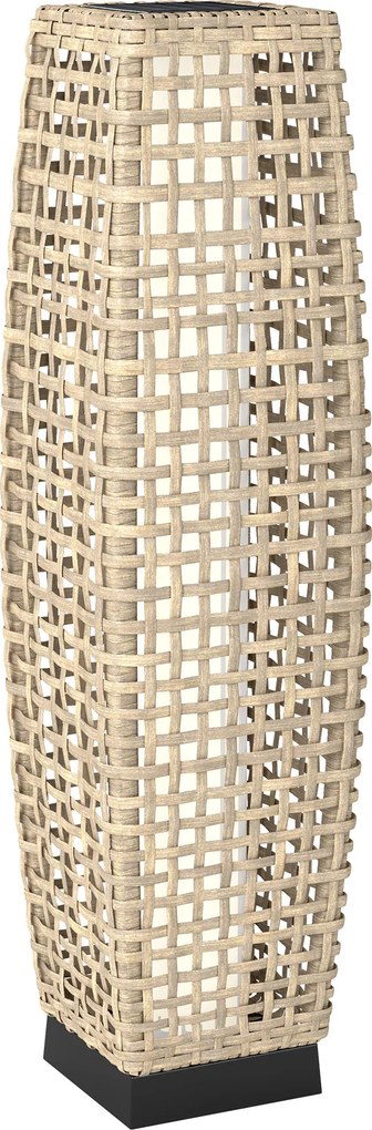 Outsunny Solara lampa stojąca z rattanu z czujnikiem światła Automatyczna LED lampa solarna w stylu boho IP44 wodoodporna | Aosom PL