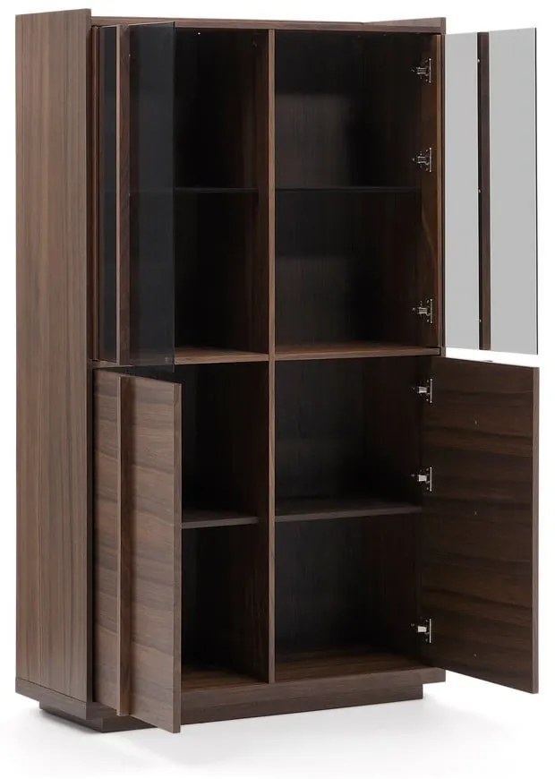 Brązowa witryna w dekorze orzecha 100x170x40 cm Onix – Kave Home