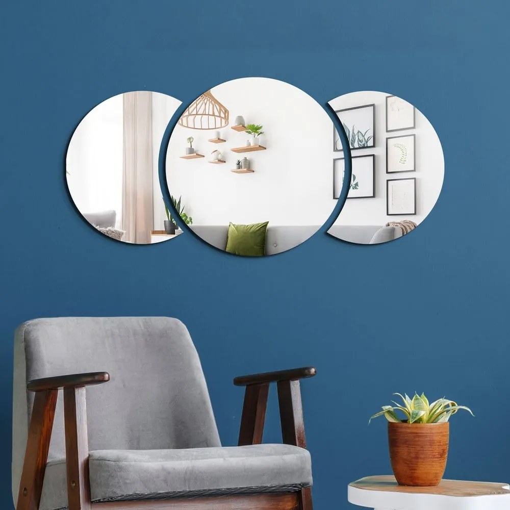Naklejka na ścianę 26x26 cm Half-moon Mirror – Ambiance