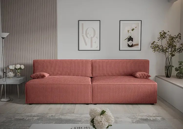 Różowa rozkładana sofa - Lider 3X