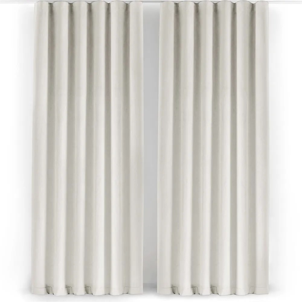 Kremowa aksamitna zasłona częściowo zaciemniająca (dimout) 400x175 cm Velto – Filumi