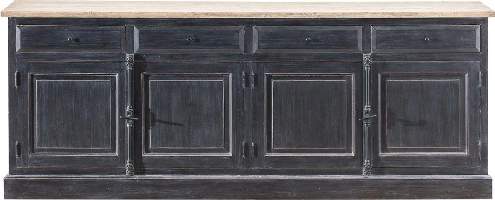 Komoda 240x48x94 old black & natural