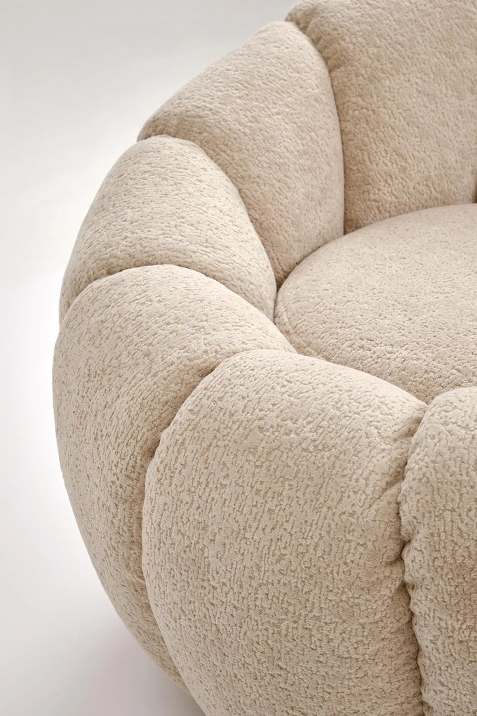 GASPAR 2 fotel wypoczynkowy siedzisko beżowy komfortowy tkanina pufa