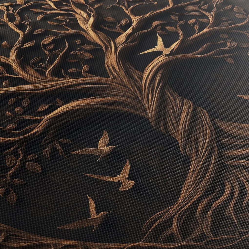 Obraz – Drewniane drzewo życia (170x50 cm)