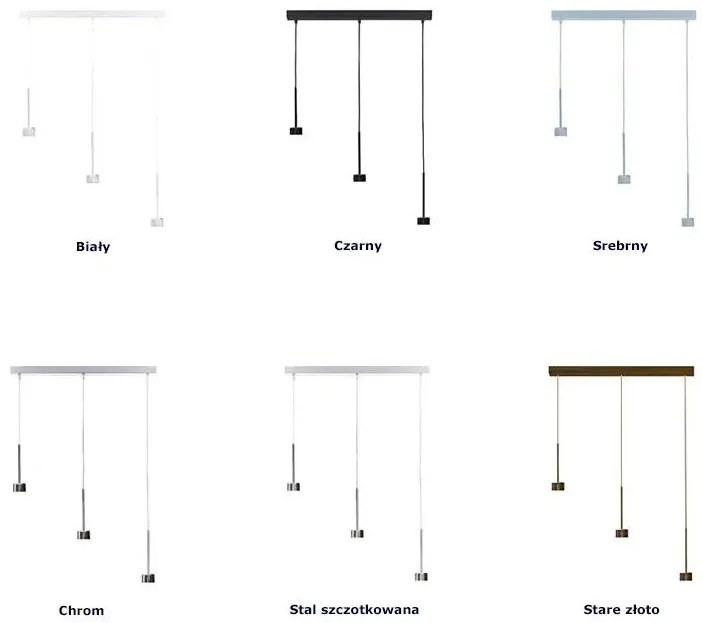 Lampa wisząca kuchenna na złotym stelażu - EX388-Bornex - 18 kolorów