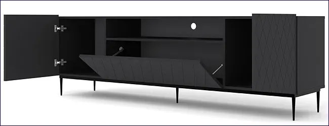 Szafka rtv czarny mat + czarna rama B7-H60