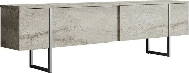 Stolik pod telewizor Luxe Travertine and Silver