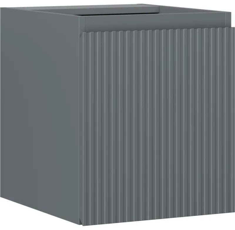 Mexen Rivel szafka łazienkowa podumywalkowa 40 cm, 1 drzwi, ryflowana, grafit mat - 91A21-04047-1-BF66