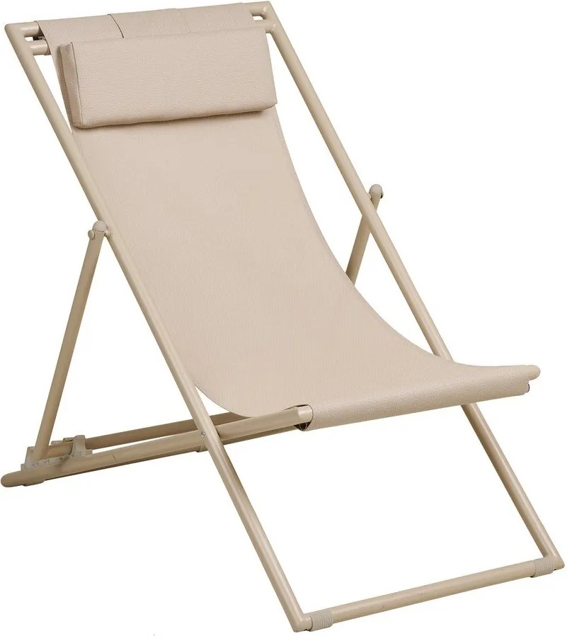 Beżowy metalowy leżak ogrodowy Curtis – House Nordic
