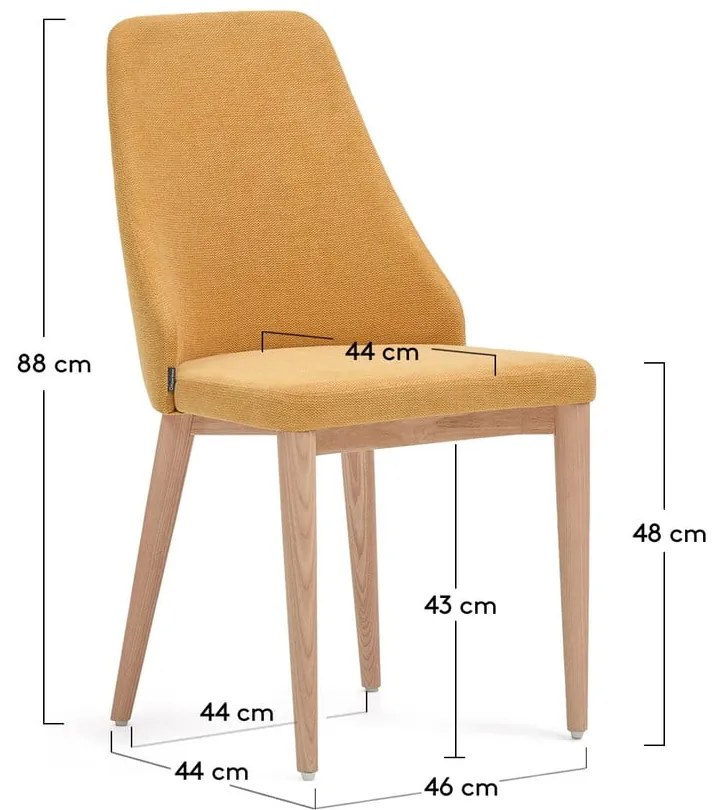 Musztardowe krzesło Rosie – Kave Home