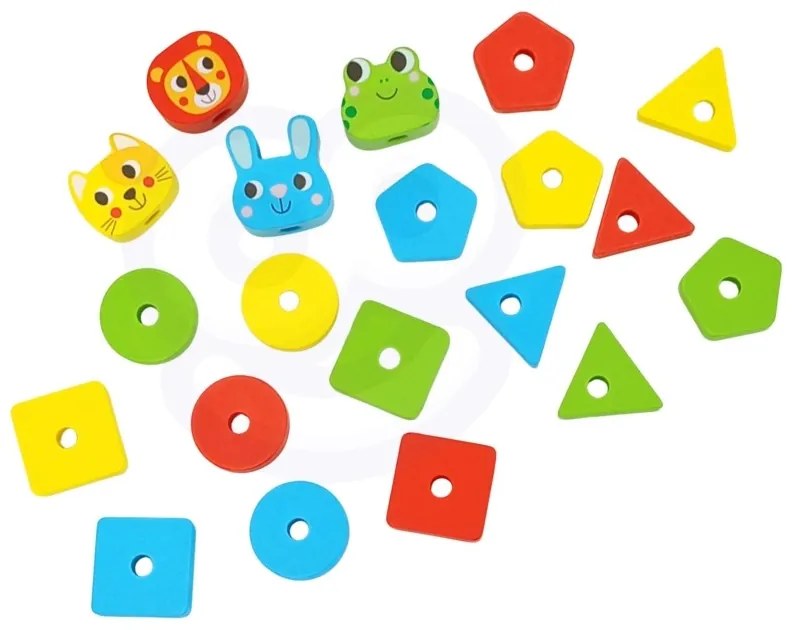 Woopie green układanka montessori piramidka zwierzątka 27 el. fsc