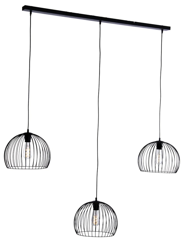 Nowoczesna lampa wisząca czarna 3-światłowa - Koopa Nowoczesny Oswietlenie wewnetrzne