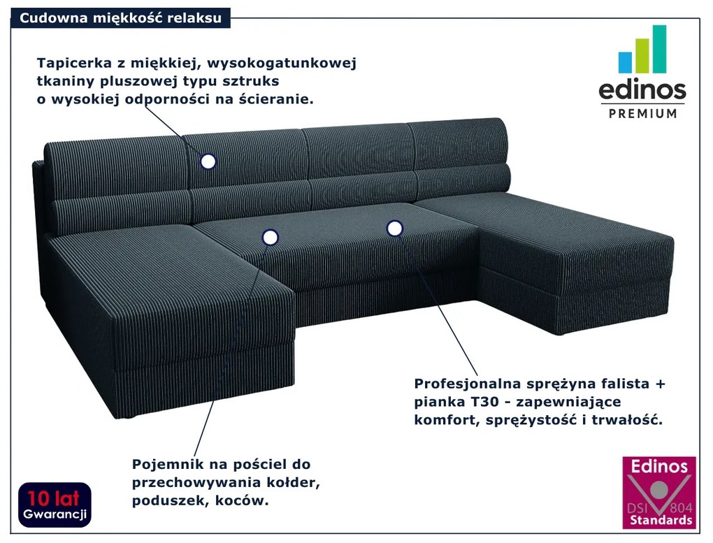 Granatowy narożnik z pojemnikiem na pościel C0-D44