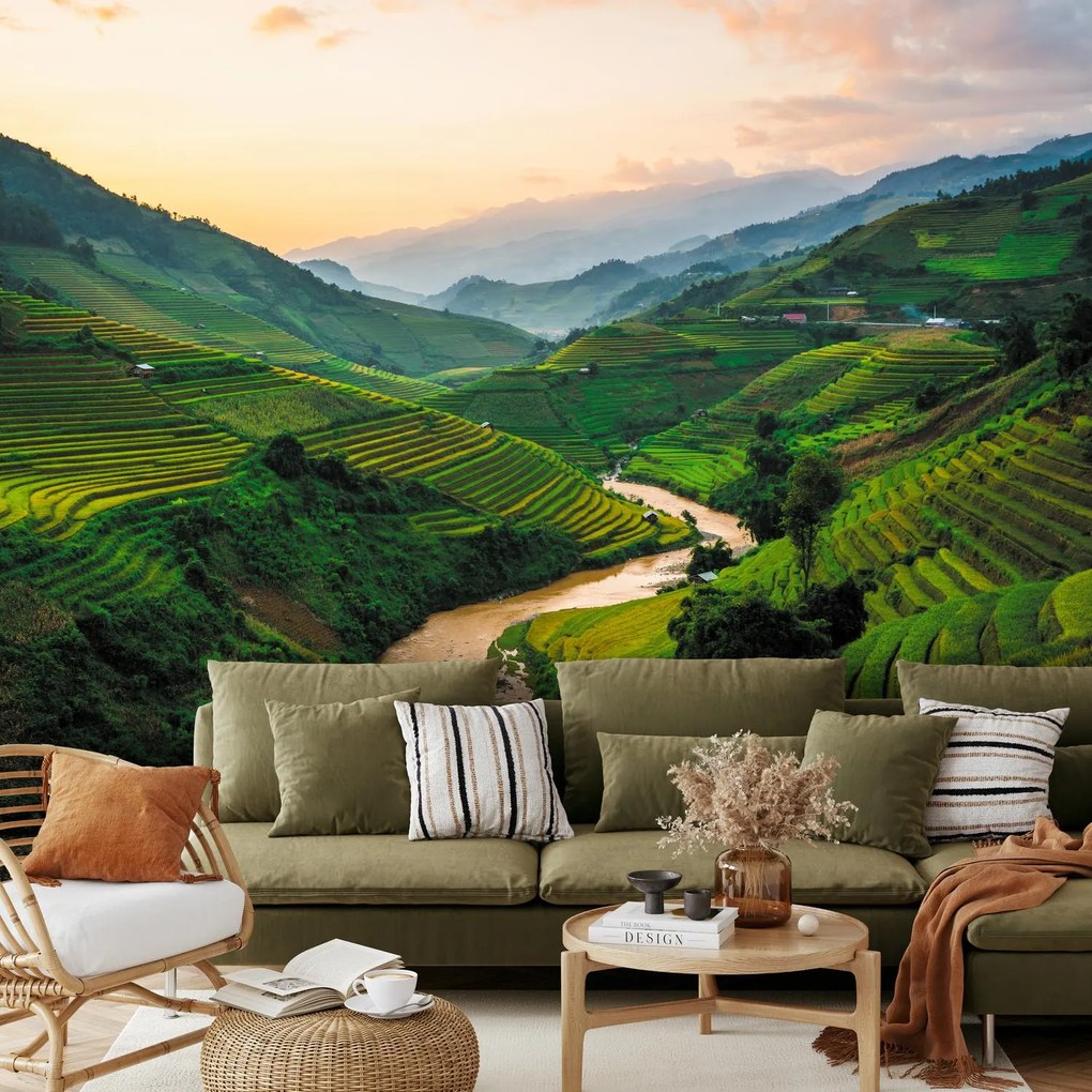 Fototapeta - Pole ryżowe Mu Cang Chai (196x136 cm)