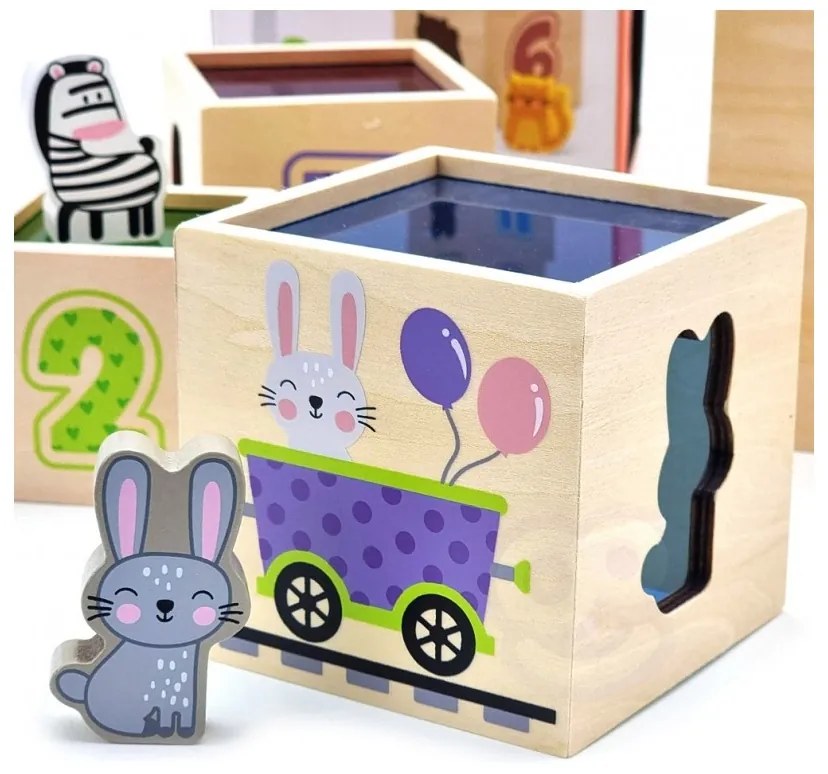 Viga drewniana piramidka układanka klocki sorter montessori