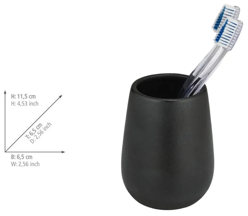 Czarny ceramiczny zestaw akcesoriów łazienkowych Nerno – Wenko