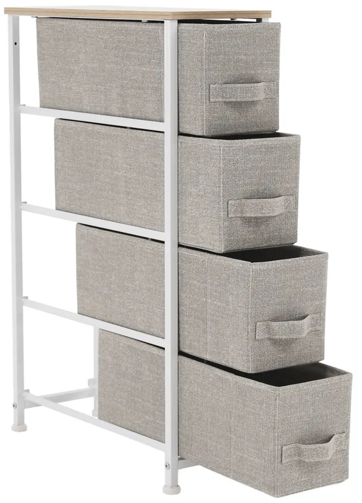 Komoda z szufladami z tkaniny OFELIA, biały