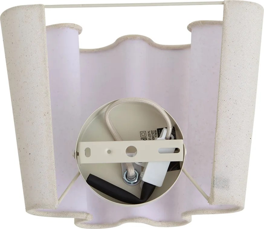 Lampa ścienna Japandi beżowa lniana 20 cm - Oyster
