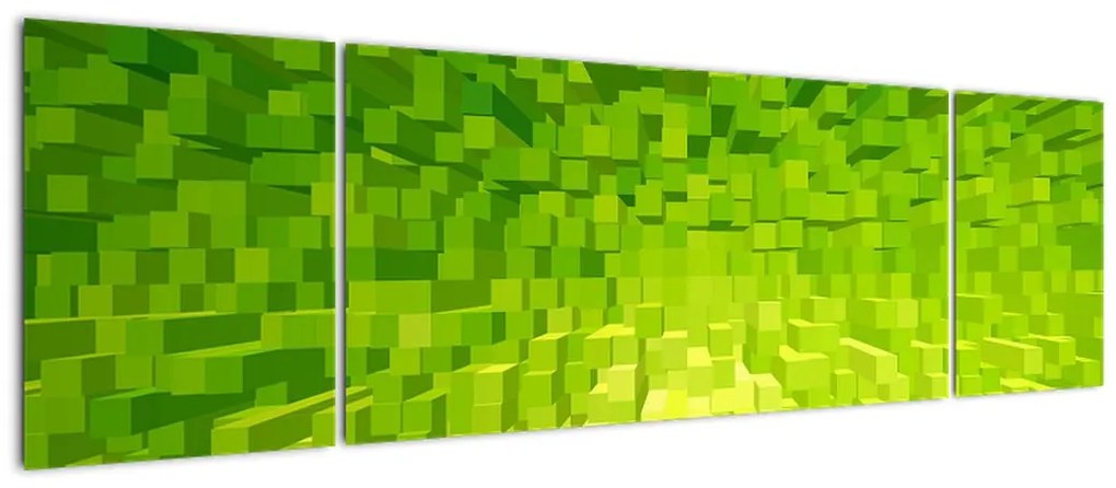Obraz żółto-zielonych kostek (170x50 cm)