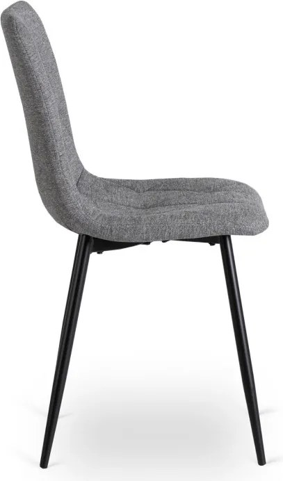 Zestaw Stół Okrągły Rozkładany HARRY 102-142 cm Dąb Artisan/Czarny i 6 Krzeseł Tapicerowanych ROBIN 2 Szarych Nowoczesnych
