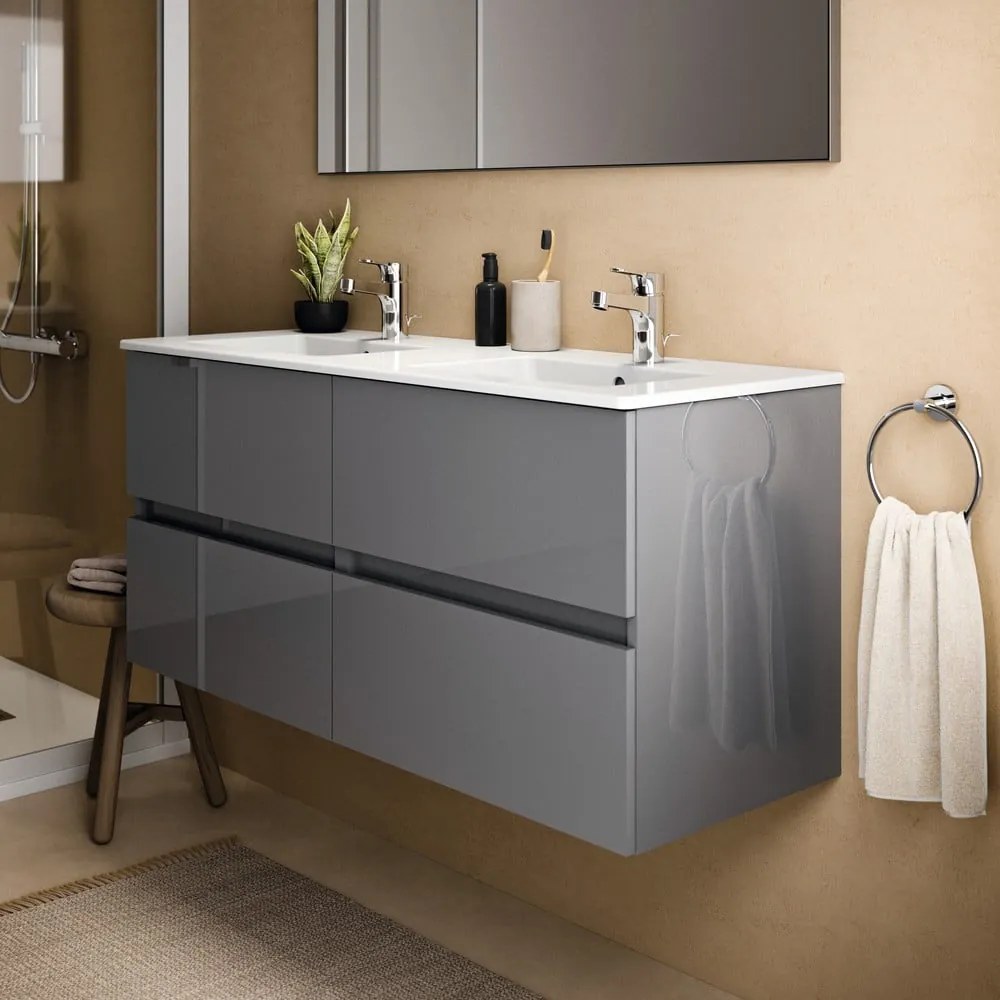 Szara wisząca szafka pod umywalkę 120x55 cm Eurovit+ – Ideal Standard