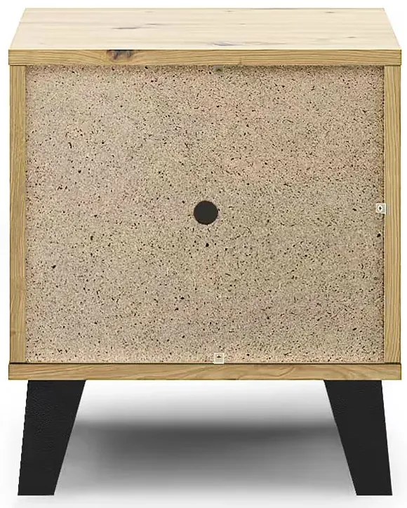 Stolik nocny do sypialni skandynawskiej dąb artisan + biały M7-M15