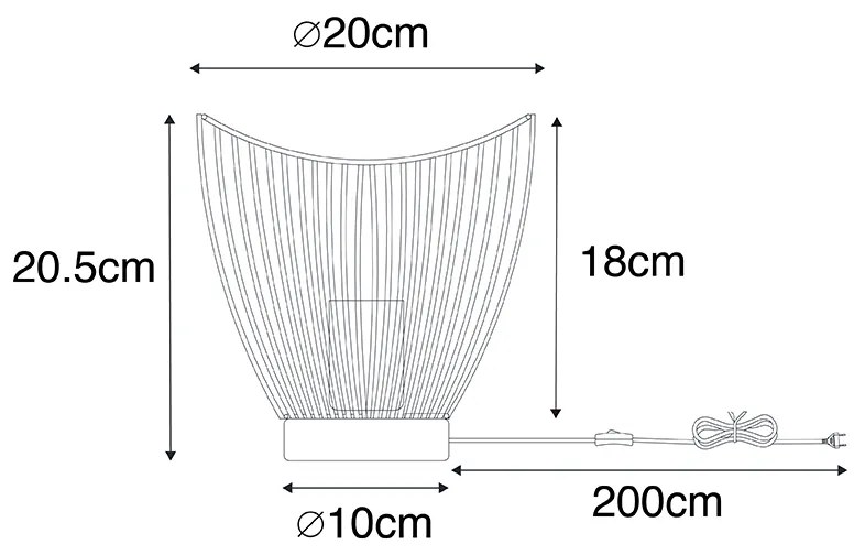 Nowoczesna lampa stołowa czarna 20 cm - Pua Nowoczesny Oswietlenie wewnetrzne