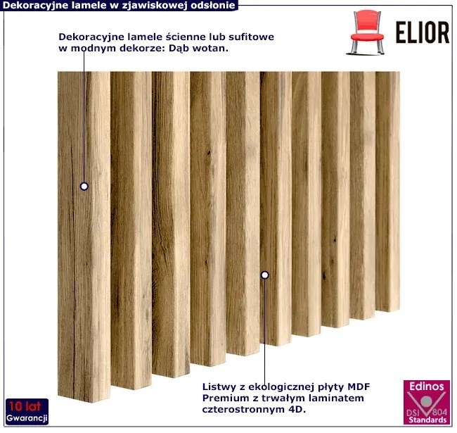 Lamele ścienne 15 szt. dąb wotan F3-D36