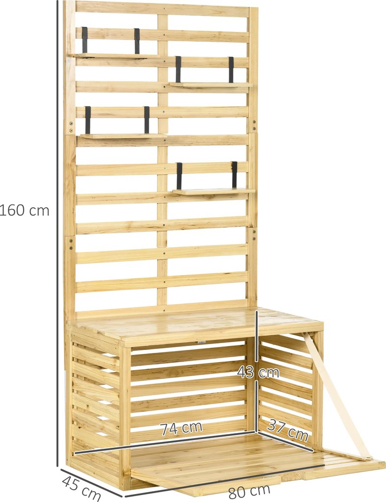 Outsunny schowek, skrzynia ogrodowa z kratą, schowek z półkami