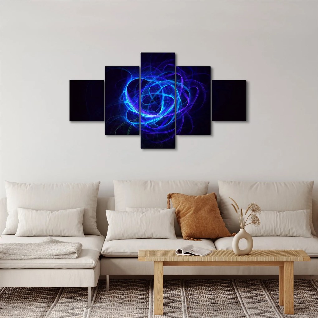 Obraz niebieskiej abstrakcyjnej piłki (125x70 cm)