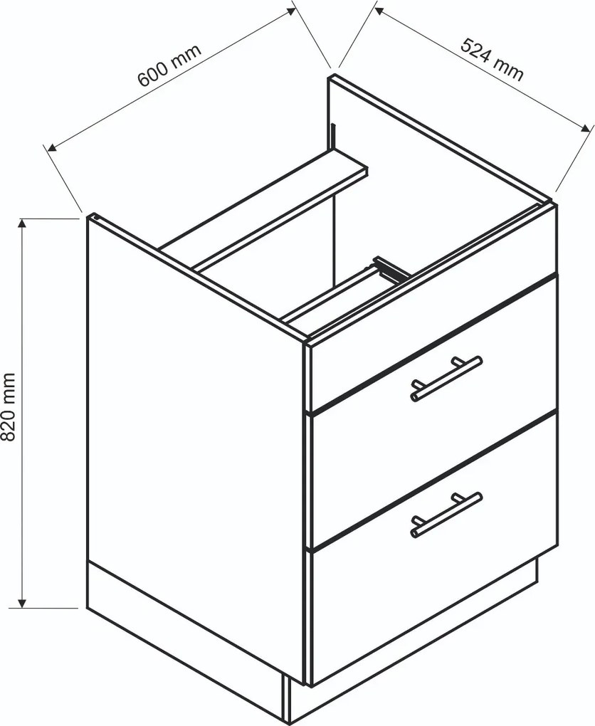 Szafka kuchenna stojąca 60 DENIS D60PC S/2 dąb London STOLKAR