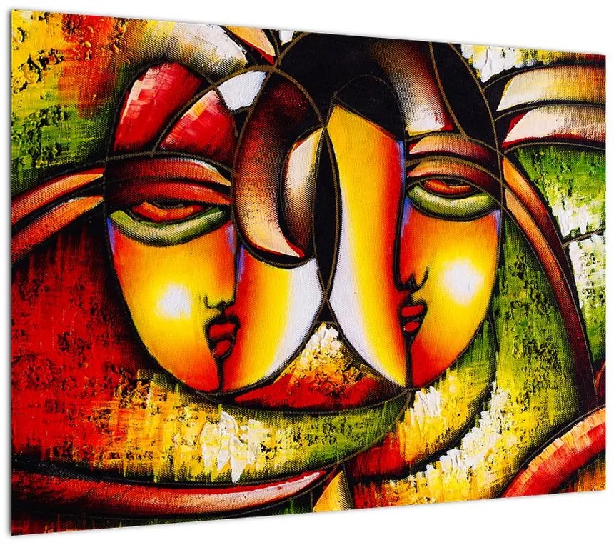 Obraz - Obraz olejny, abstrakcyjne twarze (70x50 cm)