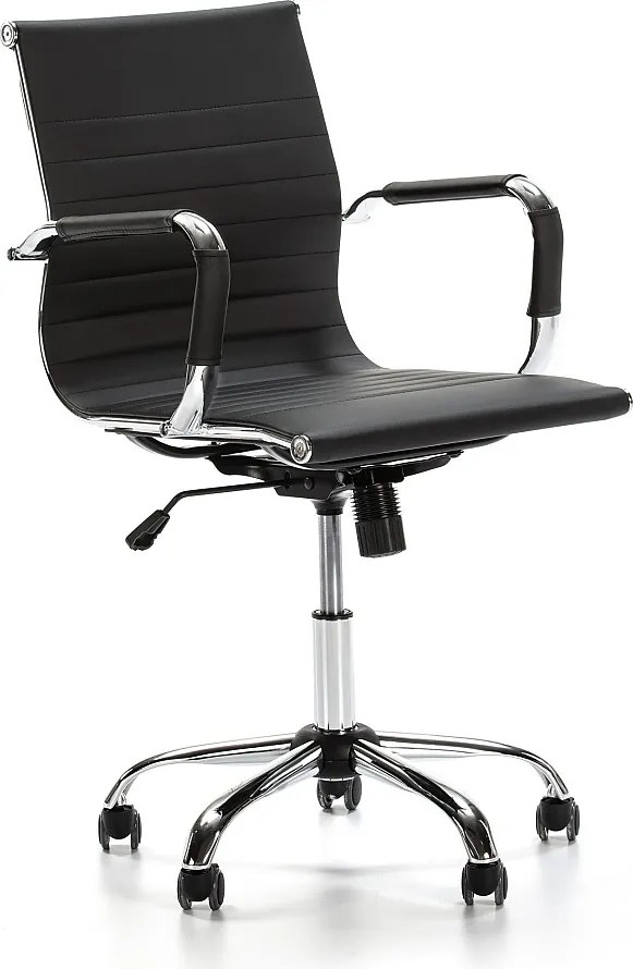 Fotel biurowy Colummn Croma z regulacją położenia, czarny, skóra ekologiczna