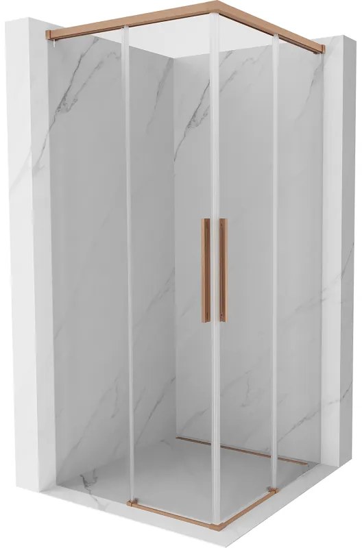 Mexen Rox Duo kabina prysznicowa rozsuwana 75 x 75 cm, transparent, miedź szczotkowana - 8C2D-075-075-65-00