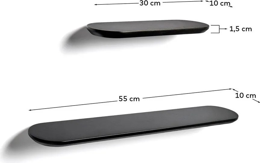 Czarne półki zestaw 2 szt. 55 cm Arely – Kave Home