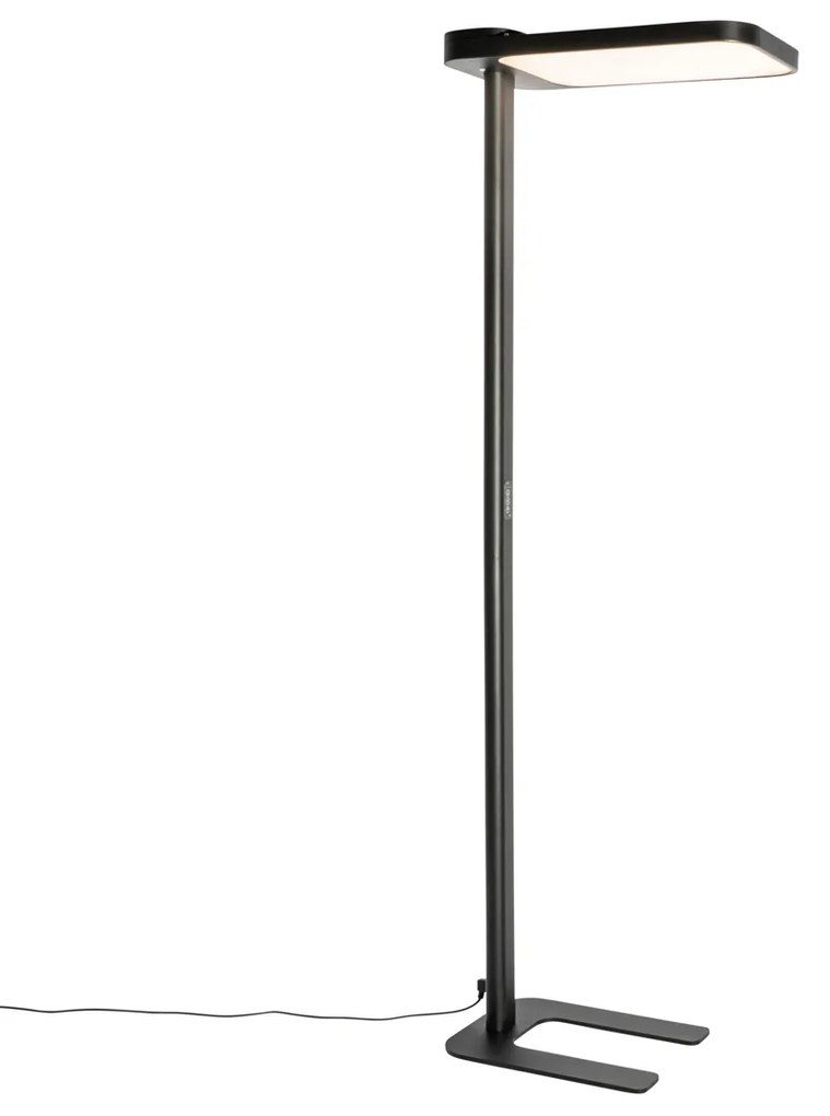 Lampa podłogowa światła dziennego czarna kwadratowa z LED i ściemniaczem - Guzo