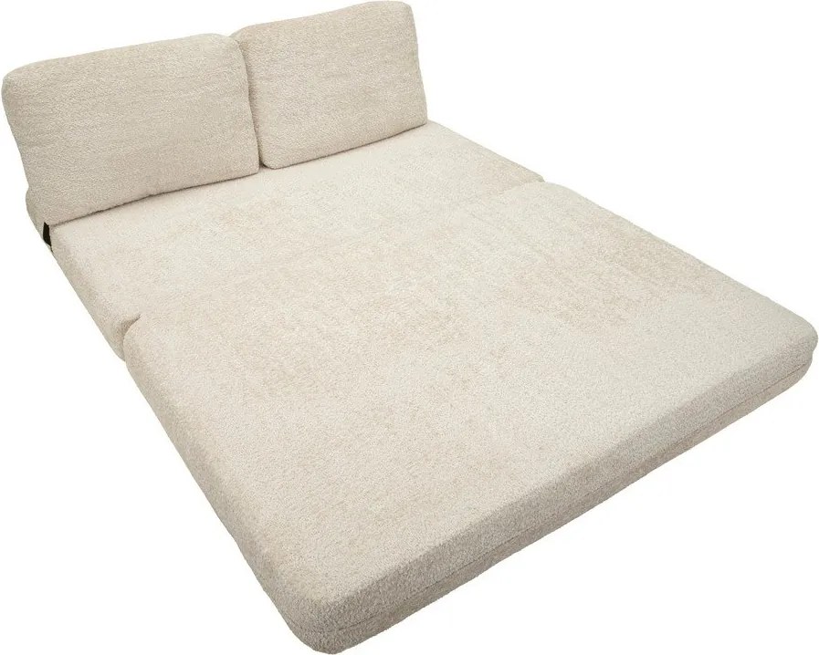 Biała rozkładana sofa z materiału bouclé 150 cm Faster – Mauro Ferretti