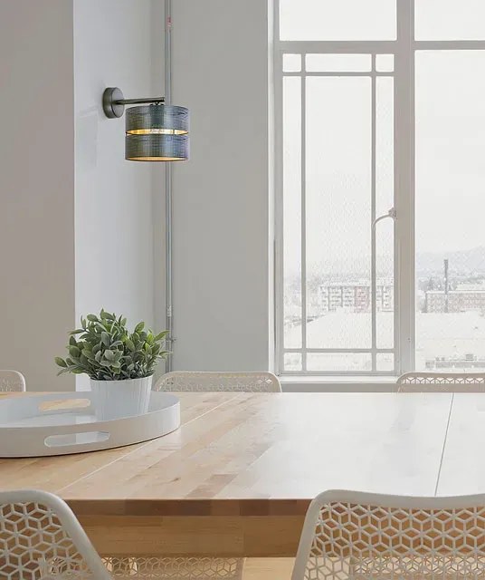 Czarno-złoty ażurowy kinkiet z abażurem - 4X A552 F9-G25