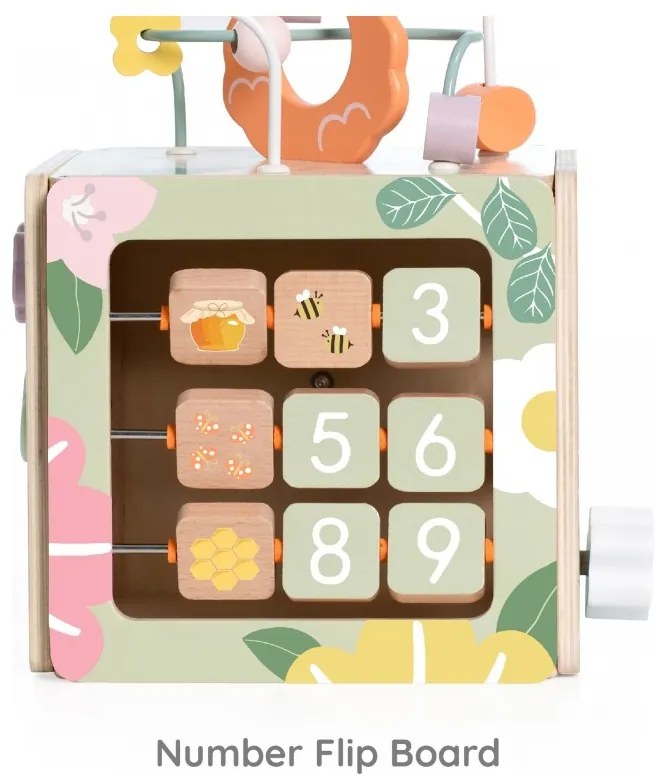 Classic world drewniana kostka edukacyjna sensoryczna 5w1