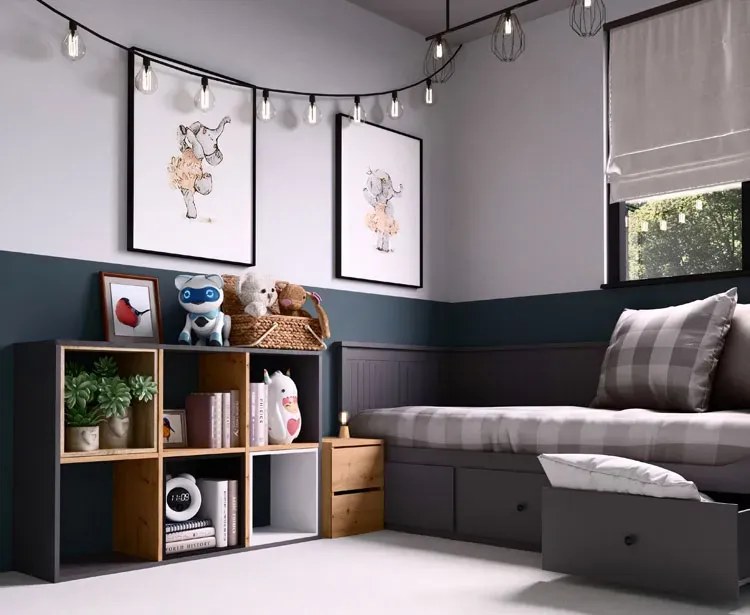 Regał na zabawki do pokoju dziecka antracyt L0-D30